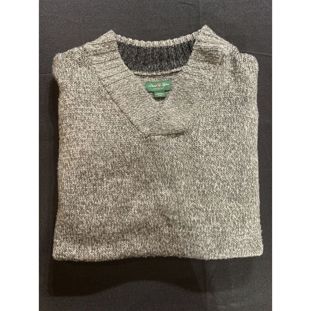 David Taylor Collection Mens XL Grey Long Sleeve Waistband Polo Sweater